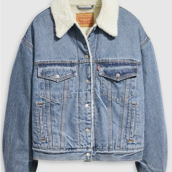 Levi's Women's Light Blue Sherpa Denim Jacket - Picture 1 of 2